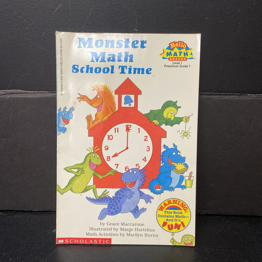 Monster Math School Time (Grace Maccarone) (Hello Math Reader Level 1) -educational reader paperback