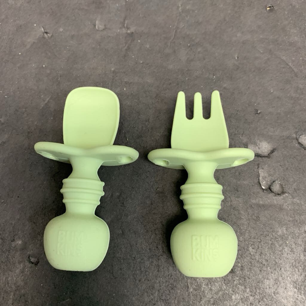 2pc Silicone Spoon & Fork Set