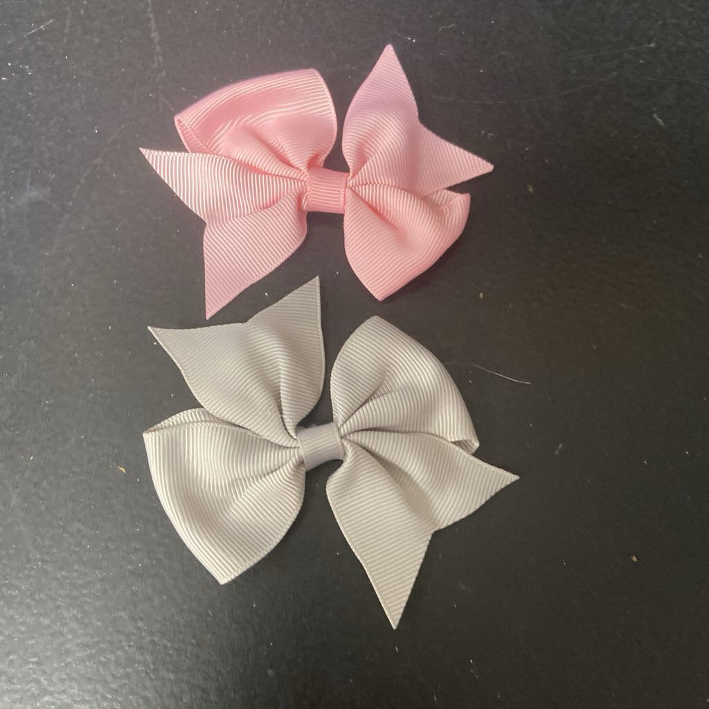 2pk Solid Hairbow Clips