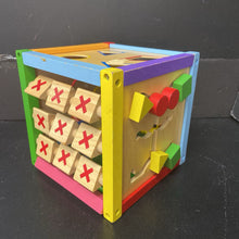 Load image into Gallery viewer, Wooden Abacus Activity Cube Shape Sorter w/Shapes
