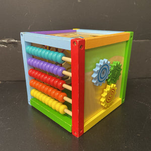 Wooden Abacus Activity Cube Shape Sorter w/Shapes