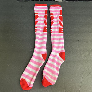 Girls Striped "Love" Socks