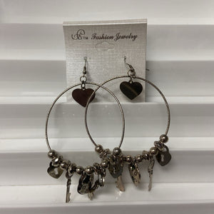 Heart Key Hoop Earrings (NEW)