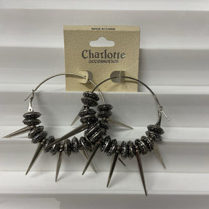 Spike Hoop Earrings (NEW) (Charlotte Accessories)