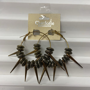 Spike Hoop Earrings (NEW) (Charlotte Accessories)