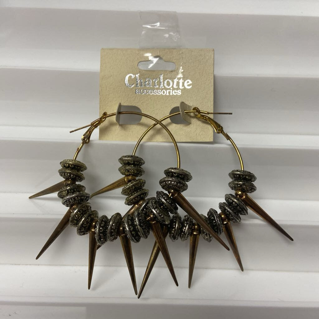 Spike Hoop Earrings (NEW) (Charlotte Accessories)