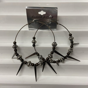 Beaded Spike Hoop Earrings (NEW)