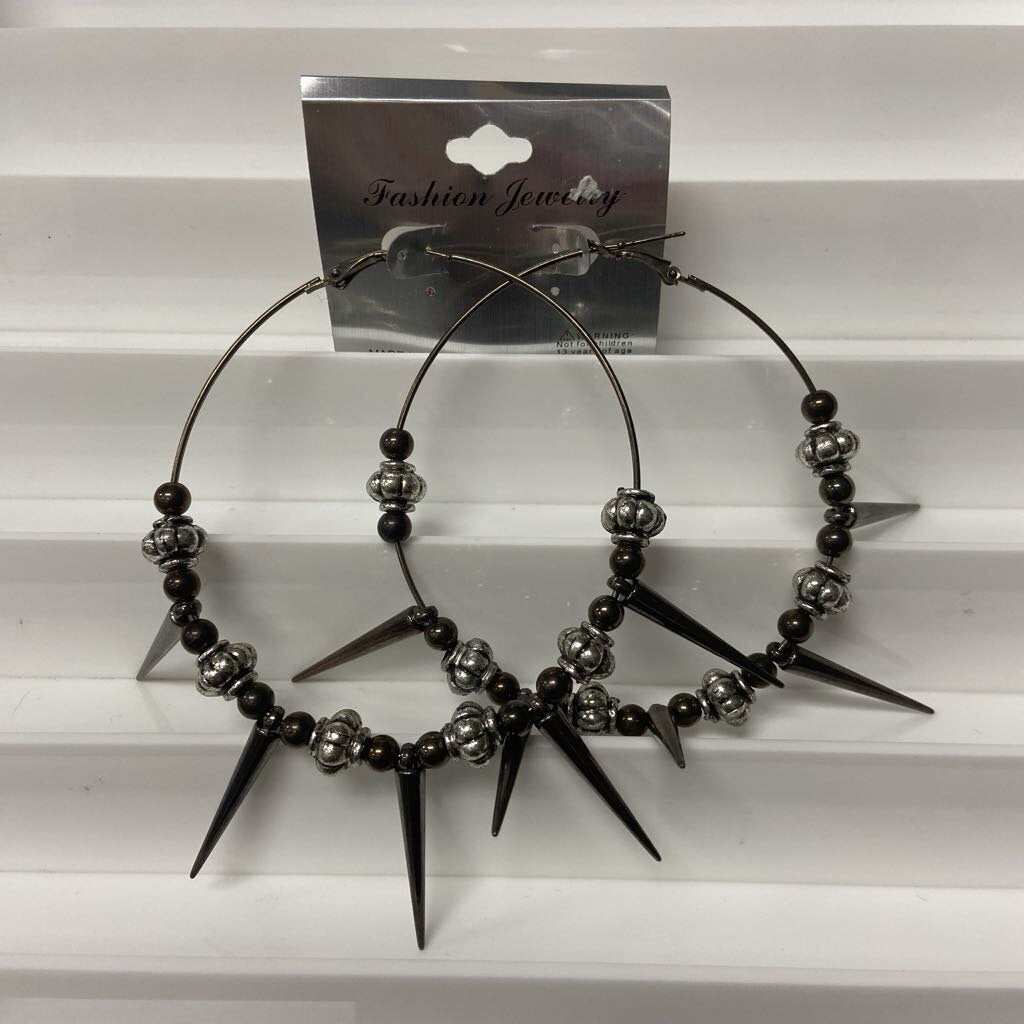 Beaded Spike Hoop Earrings (NEW)
