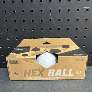 3pk Lacross Hex Balls (NEW) (Wolf Athletics)