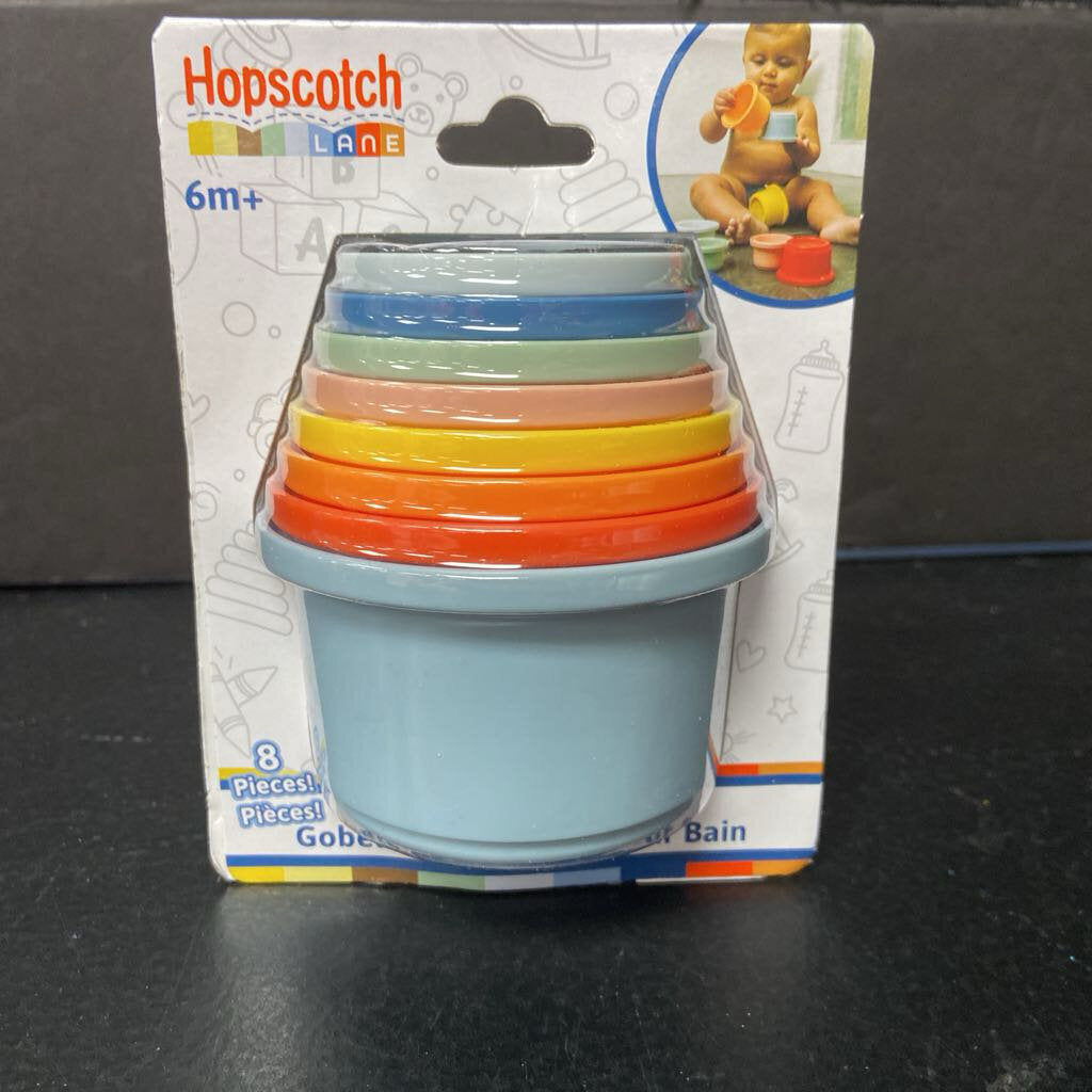8pc Bath Stacking Cups (NEW) (Hopscotch Lane)
