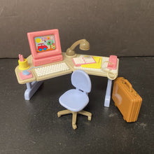 Load image into Gallery viewer, Dollhouse Office Desk Set 1997 Vintage Collectible
