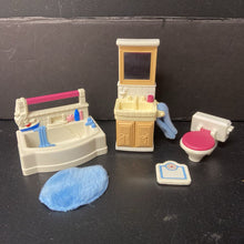 Load image into Gallery viewer, Dollhouse Bathroom Set 1999 Vintage Collectible
