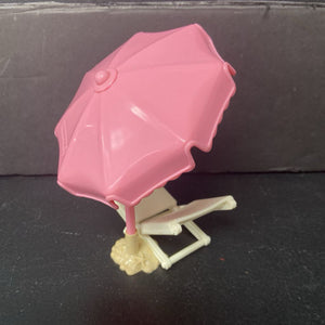 Dollhouse Beach Chair & Umbrella 1997 Vintage Collectible