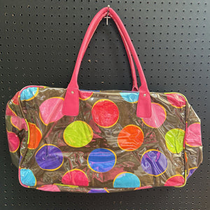 Polka Dot Vinyl Overnight Travel Bag