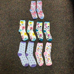 Girls 5pk Flower Socks