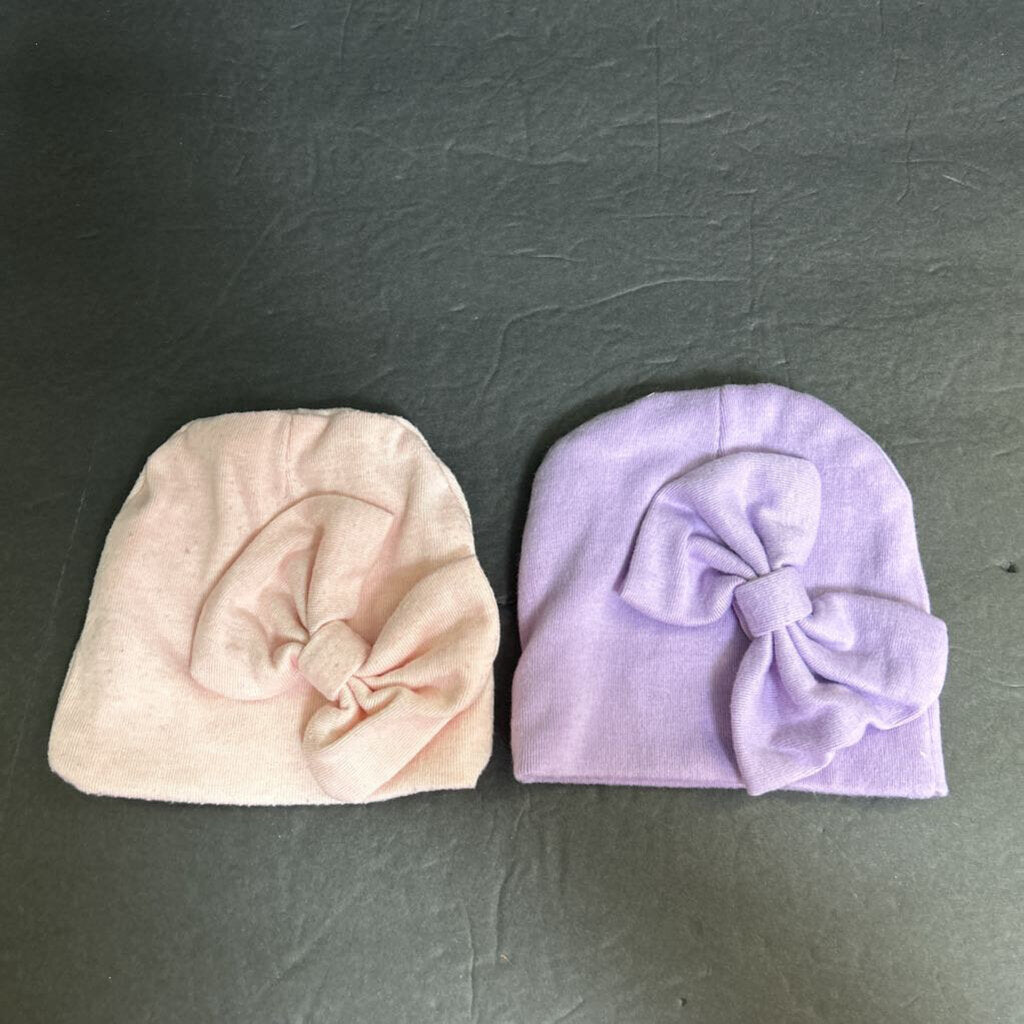 2pk Girls Infant Bow Hats