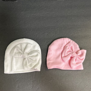2pk Girls Infant Bow Hats