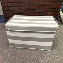 Load image into Gallery viewer, Striped Storage Organizer Bin w/Lid
