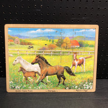 Load image into Gallery viewer, 48pc Wooden Horses Jigsaw Tray Puzzle
