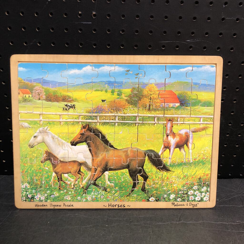 48pc Wooden Horses Jigsaw Tray Puzzle