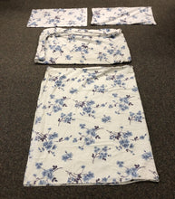 Load image into Gallery viewer, Flannel Flower Flat Sheet, Fitted Sheet, &amp; 2 Pillowcase Set
