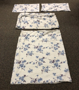 Flannel Flower Flat Sheet, Fitted Sheet, & 2 Pillowcase Set