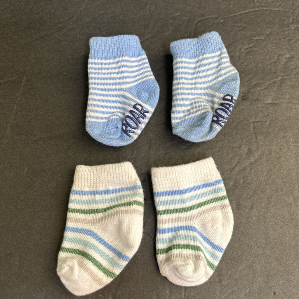 2pk Boys Striped Socks