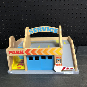 Wooden Service Station Car Parking Garage