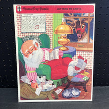 Load image into Gallery viewer, 29pc Letters to Santa Christmas Frame Tray Puzzle 1973 Vintage Collectible
