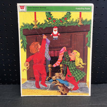 Load image into Gallery viewer, 29pc Three Christmas Stockings Frame Tray Puzzle 1973 Vintage Collectible
