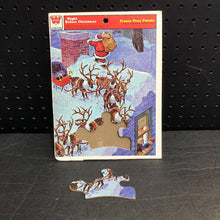 Load image into Gallery viewer, 12pc Night Before Christmas Frame Tray Puzzle 1970 Vintage Collectible
