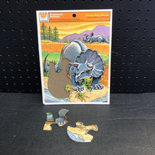 Load image into Gallery viewer, 12pc Prehistoric Animals Frame Tray Puzzle 1975 Vintage Collectible

