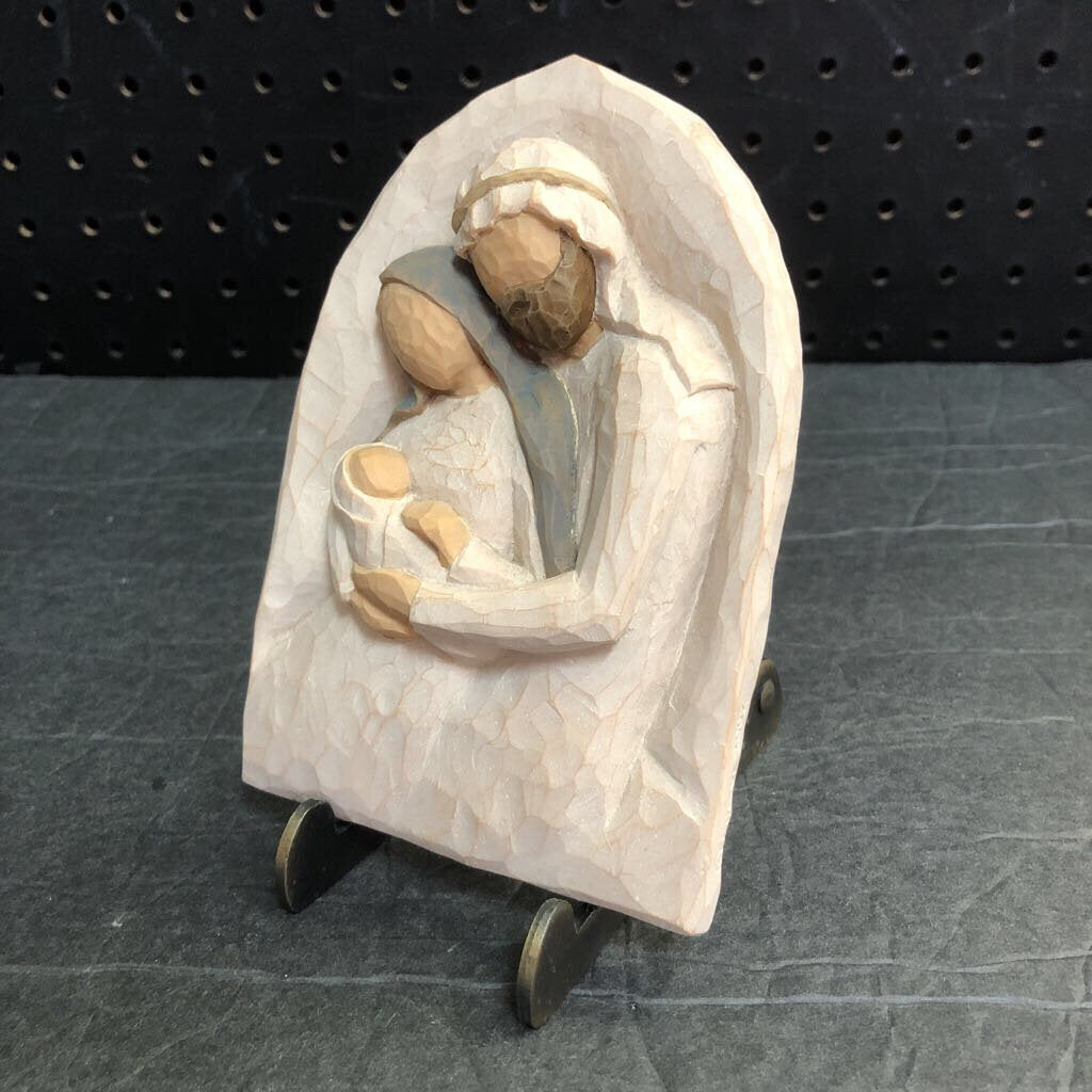 The Holy Family A Child is Born Plaque w/Stand