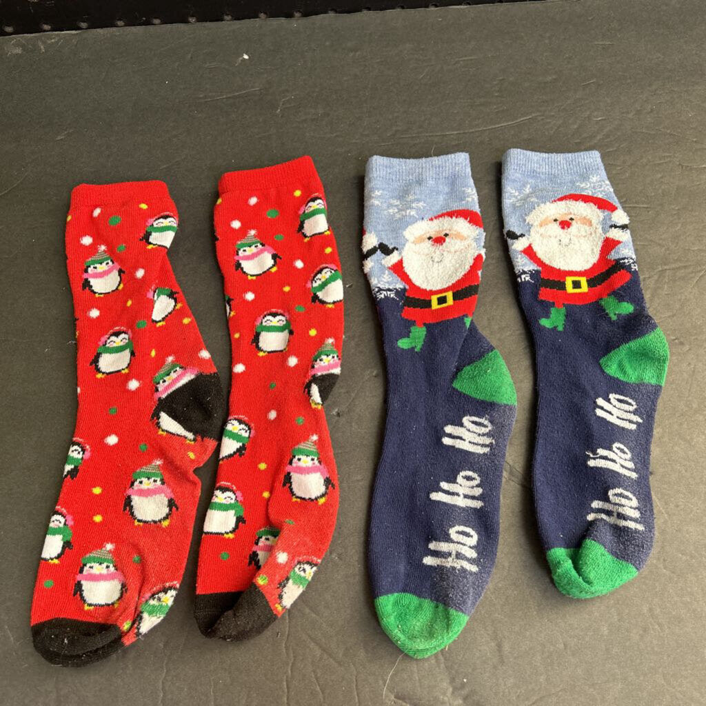 2pk Girls Christmas Socks