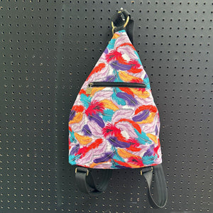 Feather Sling Bag (Black Butterfly)