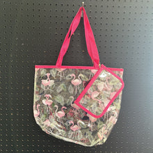 Load image into Gallery viewer, Flamingo Tote Bag w/Pouch Bag
