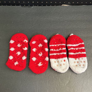 2pk Girls No Show Christmas Socks