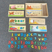 Load image into Gallery viewer, Wooden See &amp; Spell Learning Puzzle in Wooden Tray
