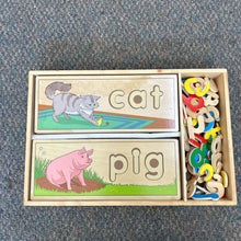 Load image into Gallery viewer, Wooden See &amp; Spell Learning Puzzle in Wooden Tray
