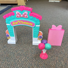 Load image into Gallery viewer, Minnie Mouse Ice Cream Shop Remote Control Car w/Car Raceway Track Battery Operated
