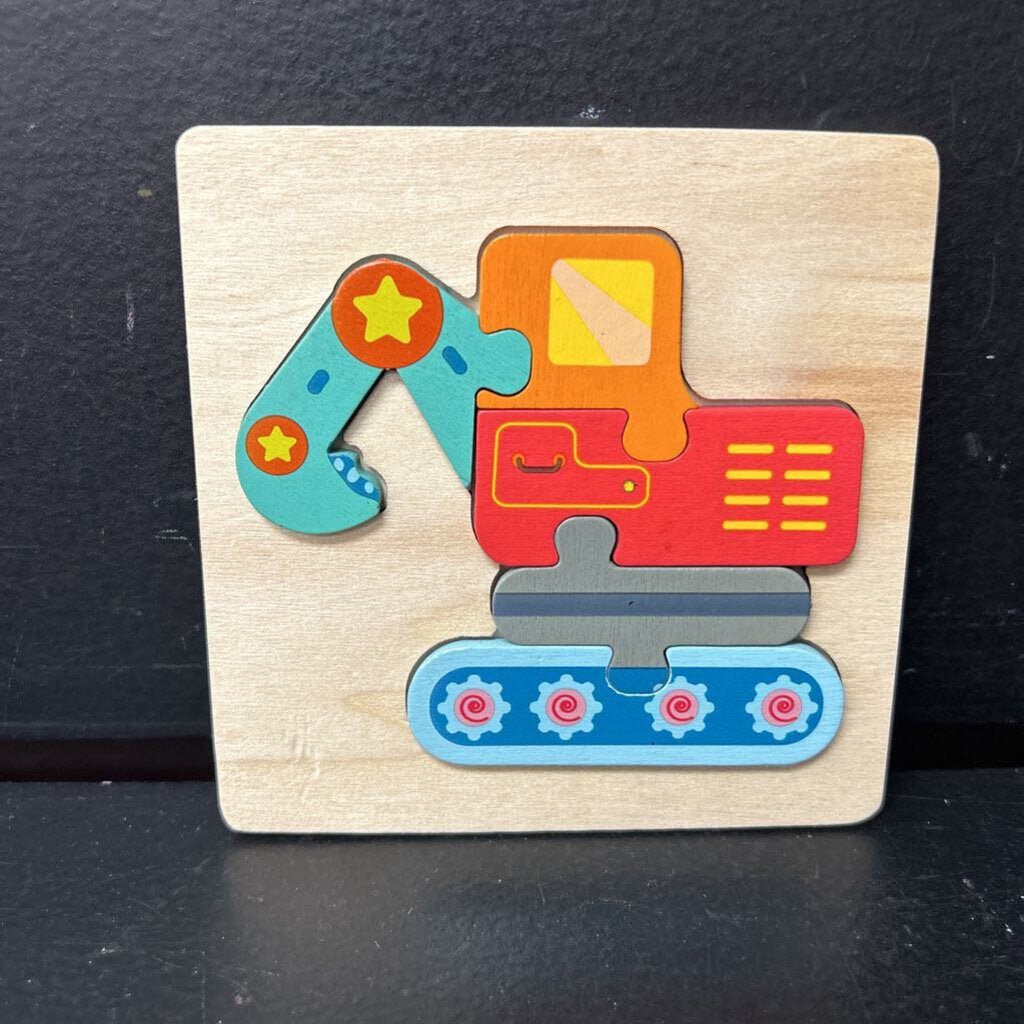 5pc Wooden Excavator Mini Puzzle