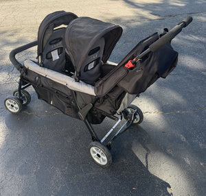 triplet stroller with car seats Gaggle Lightweight Triple Seat Stroller (Foundations) – Encore Kids Consignment