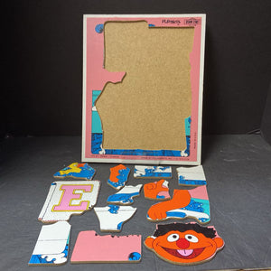 12pc Wooden Sesame Street Ernie Puzzle 1979 Vintage Collectible