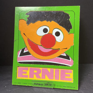 8pc Wooden Sesame Street Ernie Puzzle 1973 Vintage Collectible
