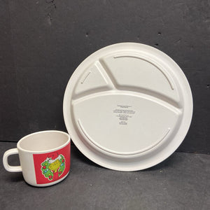 Bioworld Grinch Christmas Bamboo Plate & Cup Set