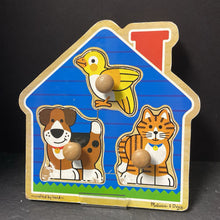 Load image into Gallery viewer, 3pc Wooden House Pets Jumbo Knob Puzzle

