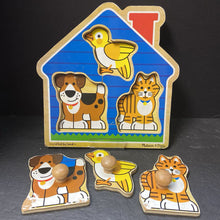 Load image into Gallery viewer, 3pc Wooden House Pets Jumbo Knob Puzzle
