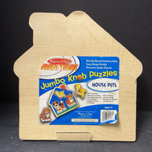 Load image into Gallery viewer, 3pc Wooden House Pets Jumbo Knob Puzzle
