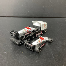 Load image into Gallery viewer, 3pc #6 Indy 500 Havoline Kenworth Cabover Racing Transporter Truck &amp; Cars 1983 Vintage Collectible
