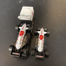 Load image into Gallery viewer, 3pc #6 Indy 500 Havoline Kenworth Cabover Racing Transporter Truck &amp; Cars 1983 Vintage Collectible
